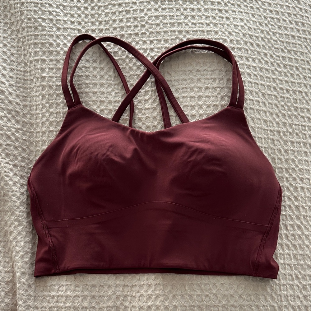 Women's lululemon Burgundy Strappy Sports Bra